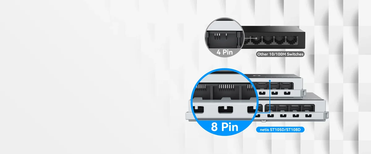 Eight-pin RJ45 connections
