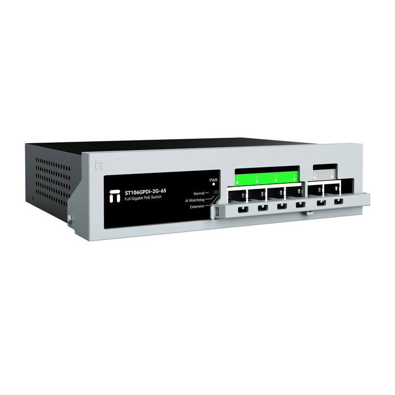 Netis ST106GPDI-2G-65 Gigabit PoE Switch — 4 PoE + 2 Uplinks — view 1