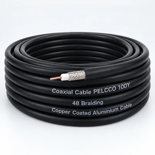 Coaxial Cable PELCCO 100Y 48 Braiding Copper Coated Aluminium Cable