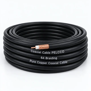Coaxial Cable PELCCO 64 Braiding Pure Copper Coaxial Cable