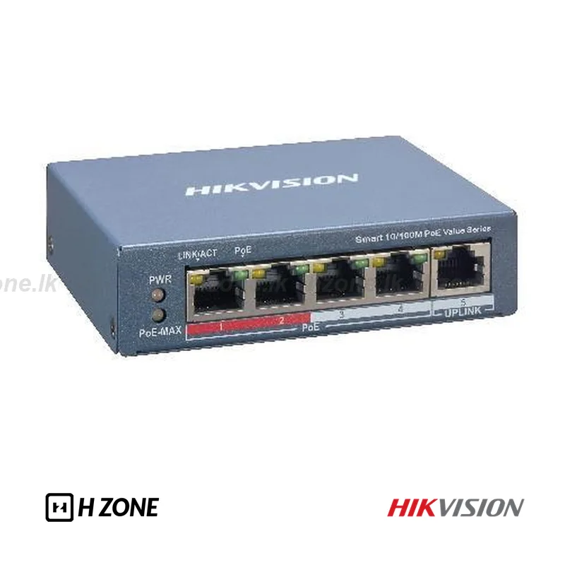 DS-3E1105P-EI/M 4 Port Fast Ethernet Smart POE Switch — view 1