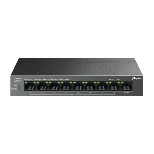 TP-Link LS109P 8-Port Fast Ethernet PoE Switch — view 1