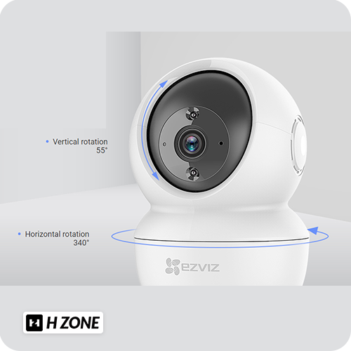 EZVIZ C6N Indoor Smart WiFi Camera with pan and tilt capabilities, offering high-quality surveillance for home security.