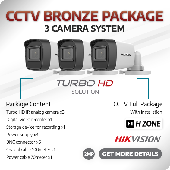 cctv package 3 camera bronze
